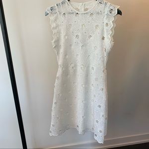 Zara White textured overlay dress size small